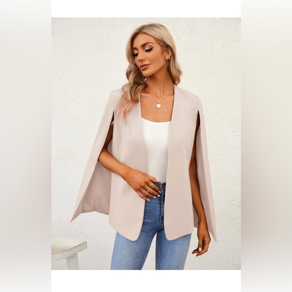 Beige cape blazer
